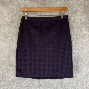 Banana Republic Skirt Womens 4 Purple Pencil Back Zip Lined Knee Length- 0019*
